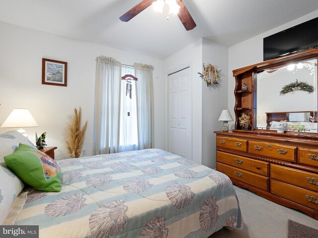 38284 Waterway Dr, Ocean View, DE 19970 - carpeted bedroom featuring a closet and ceiling fan