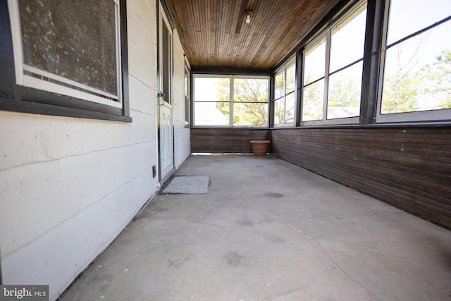 view of unfurnished sunroom