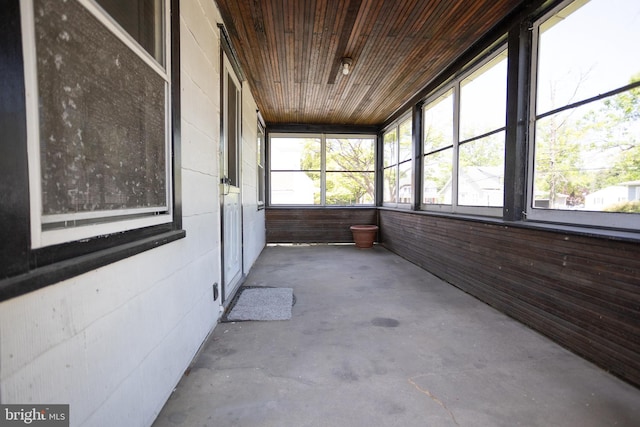 view of unfurnished sunroom