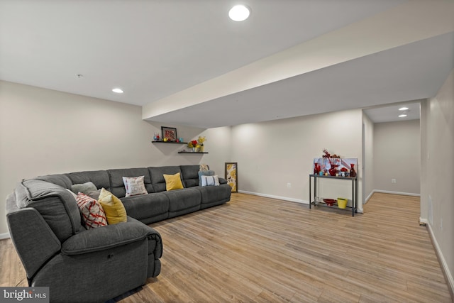 734 Holden Rd, Frederick, MD 21701 - living area featuring baseboards, light wood-type flooring, and recessed lighting