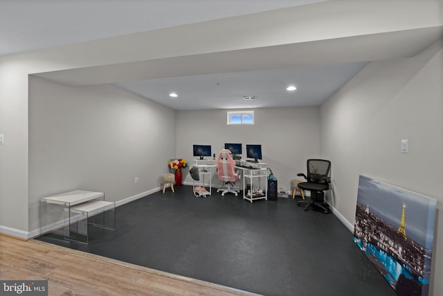 734 Holden Rd, Frederick, MD 21701 - exercise room with baseboards and recessed lighting