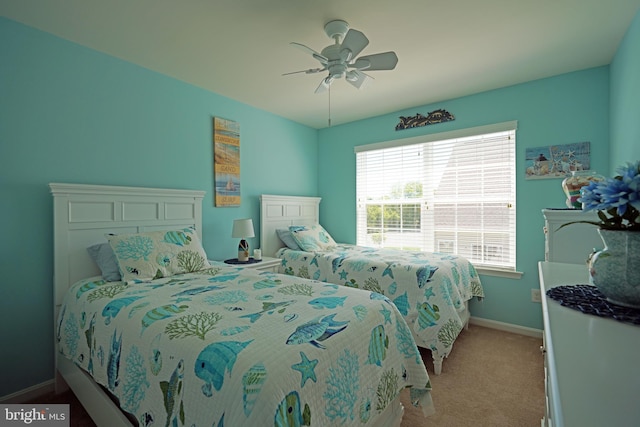 35427 Mercury Dr Unit 47B, Rehoboth Beach, DE 19971 - bedroom with baseboards, carpet floors, and a ceiling fan