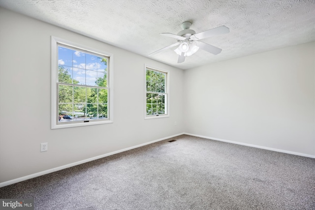 1279 Elm Grove Cir, Silver Spring, MD 20905 - empty room featuring carpet, ceiling fan, baseboards, and a textured ceiling