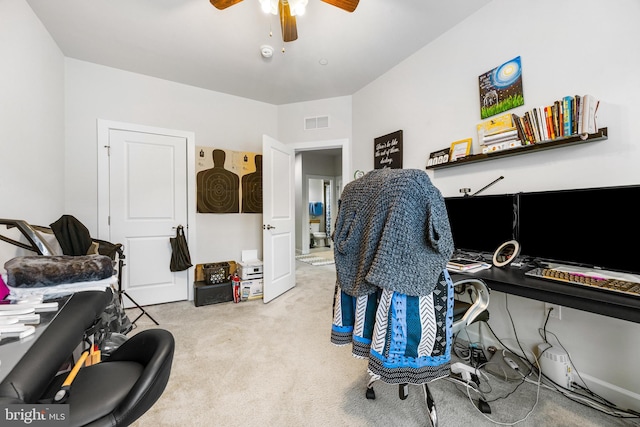 2660 Richmond Way, Hanover, MD 21076 - home office featuring ceiling fan and carpet flooring