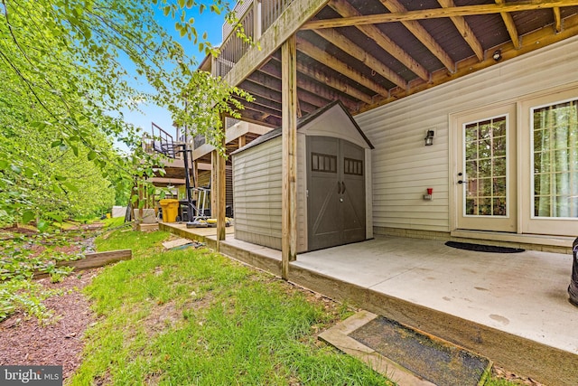 2660 Richmond Way, Hanover, MD 21076 - view of property exterior featuring a storage unit, a patio area, and an outdoor structure