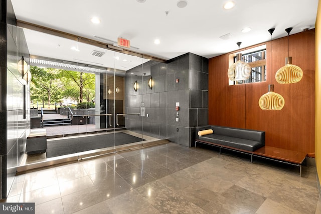 community lobby featuring recessed lighting
