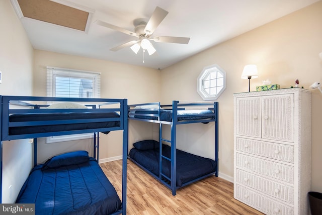 28 Diane Rd, Manahawkin, NJ 08050 - bedroom with wood finished floors, ceiling fan, and baseboards