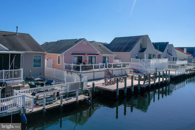 28 Diane Rd, Manahawkin, NJ 08050 - dock area with a deck with water view and stairs
