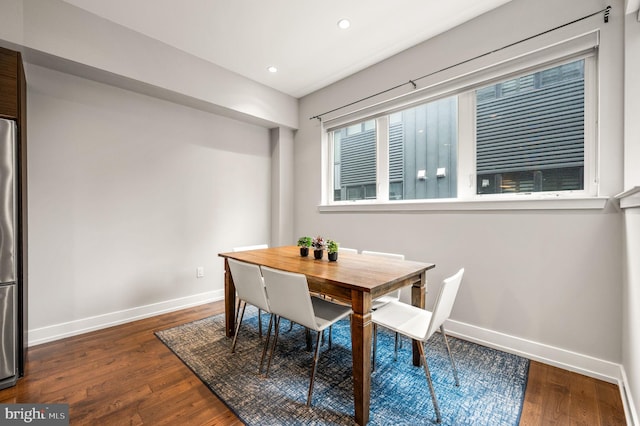 307 Reed St Unit C, Philadelphia, PA 19147 - dining room with baseboards, wood finished floors, and recessed lighting
