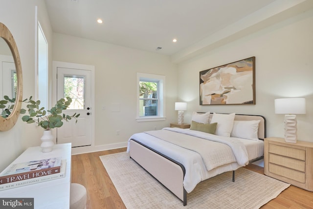 309 M St NW Unit B, Washington, DC 20001 - bedroom with light wood finished floors, recessed lighting, and baseboards