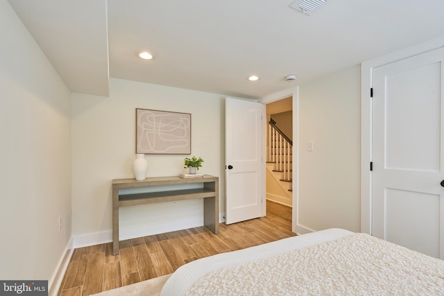 309 M St NW Unit B, Washington, DC 20001 - bedroom featuring light wood finished floors, baseboards, and recessed lighting