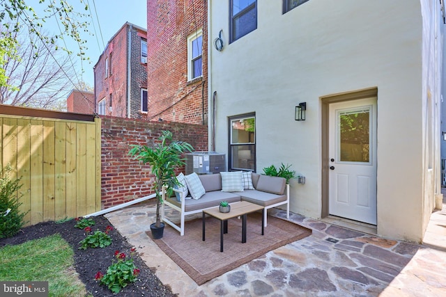 309 M St NW Unit B, Washington, DC 20001 - view of patio / terrace featuring cooling unit, outdoor lounge area, and fence