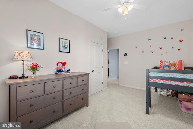 23325 April Mist Pl, Brambleton, VA 20148 - bedroom featuring light colored carpet, baseboards, and ceiling fan