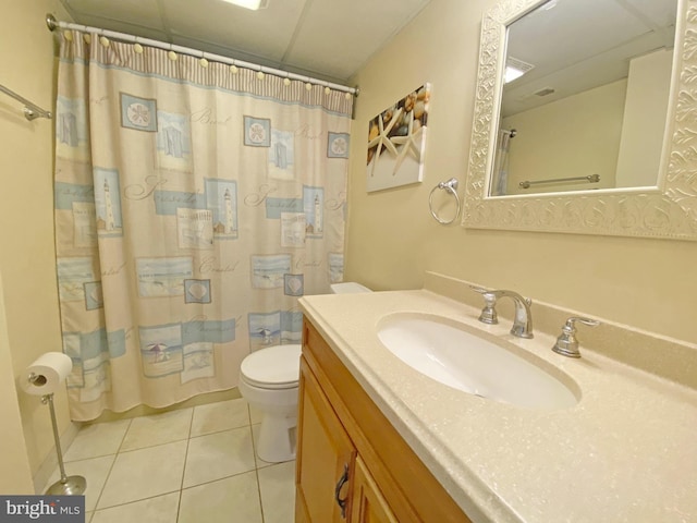 107 Convention Center Dr Unit 148D, Ocean City, MD 21842 - full bathroom with tile patterned flooring, toilet, curtained shower, and vanity