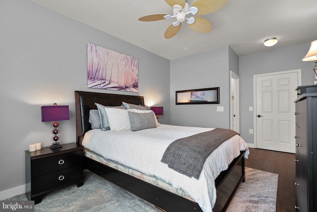 9480 Virginia Center Blvd Unit 239, Vienna, VA 22181 - bedroom featuring wood finished floors, baseboards, and ceiling fan