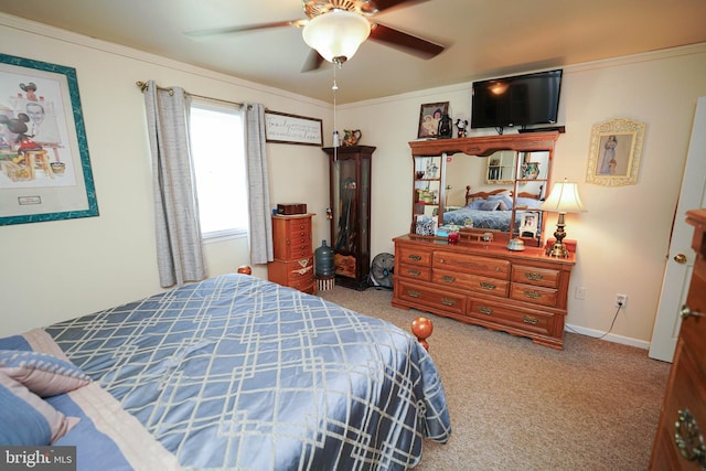 117 Mimosa Dr, Cambridge, MD 21613 - bedroom with carpet, baseboards, and a ceiling fan