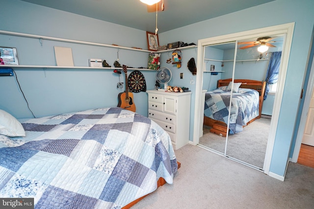 117 Mimosa Dr, Cambridge, MD 21613 - carpeted bedroom with a closet, baseboards, and ceiling fan