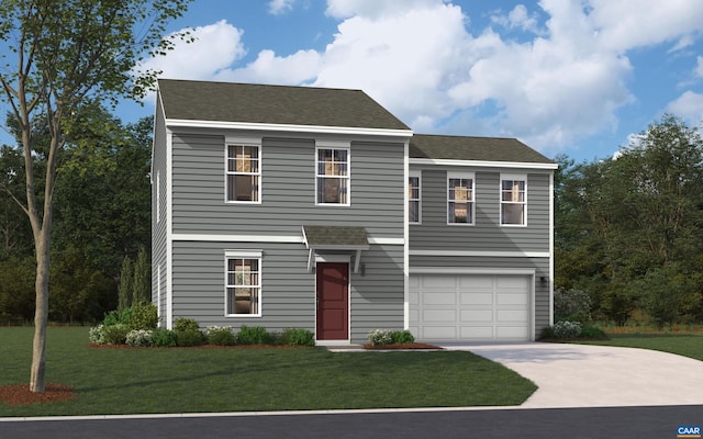 95 Saxon St, Charlottesville, VA 22902 - view of front of property featuring driveway, an attached garage, a front yard, and roof with shingles