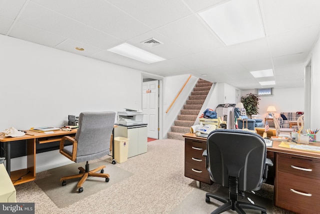 3135 Windon Ave, Lancaster, PA 17603 - home office with a drop ceiling and light carpet