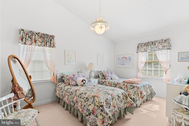 3135 Windon Ave, Lancaster, PA 17603 - carpeted bedroom featuring lofted ceiling and baseboards
