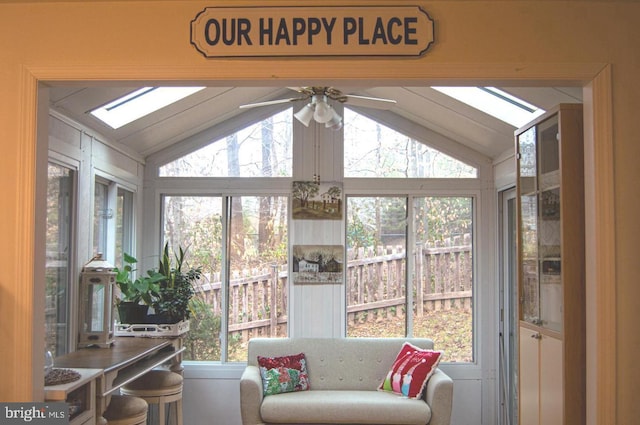 9319 Paul Dr, Manassas Park, VA 20111 - sunroom with vaulted ceiling and a skylight