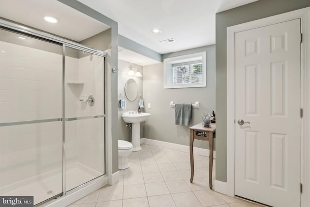 1311 Meadowbrook Ct, Jenkintown, PA 19046 - full bath with a stall shower, baseboards, tile patterned flooring, and toilet