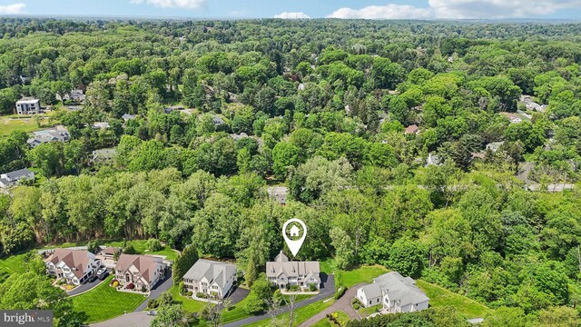 1311 Meadowbrook Ct, Jenkintown, PA 19046 - aerial view of residential area featuring a heavily wooded area
