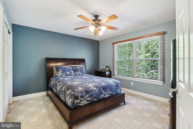 1311 Meadowbrook Ct, Jenkintown, PA 19046 - bedroom featuring baseboards, carpet, and a ceiling fan