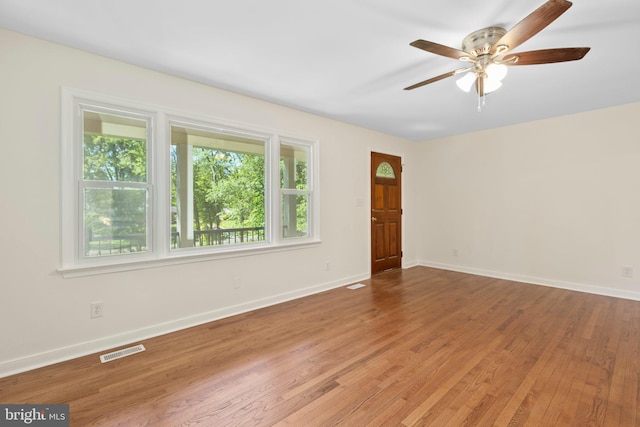 910 Ficklen Rd, Fredericksburg, VA 22405 - empty room featuring ceiling fan, wood finished floors, and baseboards