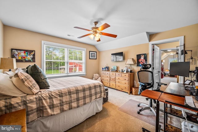 211 Dutton Mill Rd, West Chester, PA 19380 - bedroom featuring light carpet, a desk, and ceiling fan