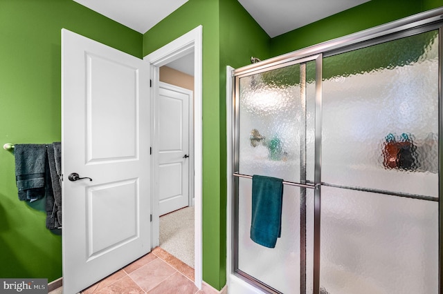 211 Dutton Mill Rd, West Chester, PA 19380 - full bath with a stall shower, baseboards, and tile patterned flooring