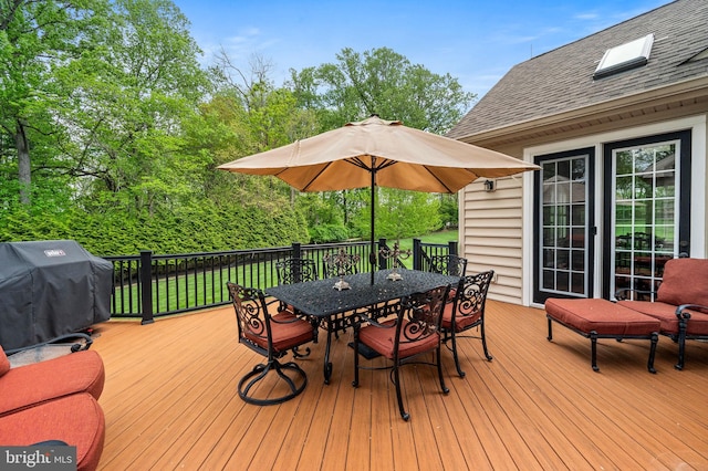 211 Dutton Mill Rd, West Chester, PA 19380 - deck with outdoor dining space and a grill