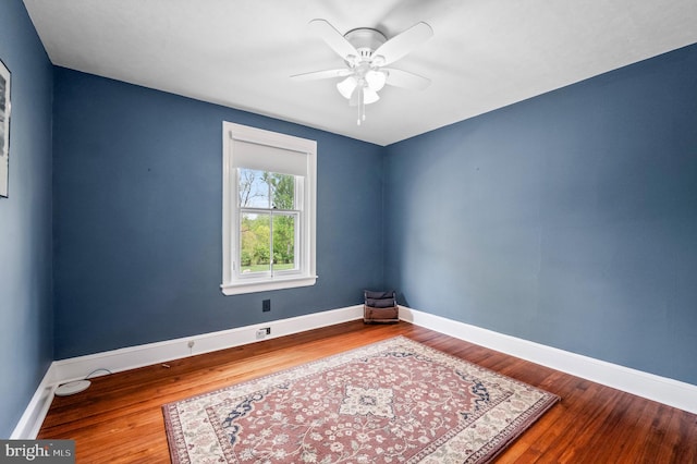 211 Dutton Mill Rd, West Chester, PA 19380 - spare room featuring ceiling fan, wood finished floors, and baseboards