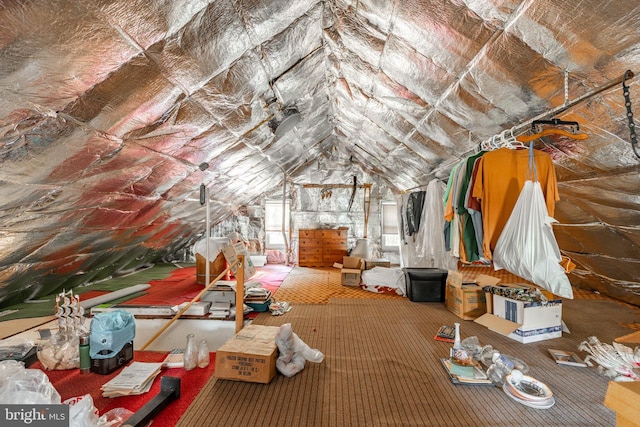 view of unfinished attic