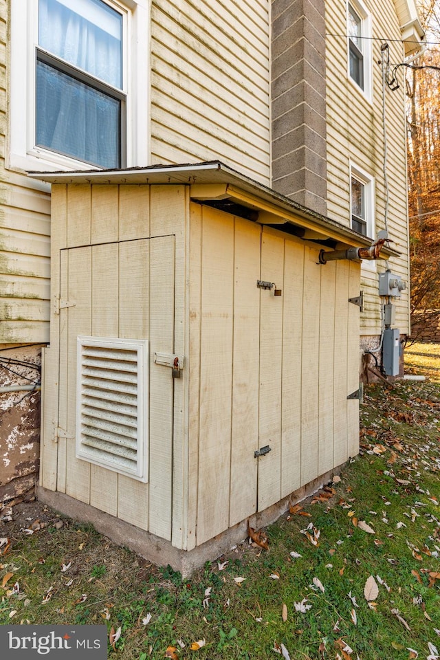 view of shed