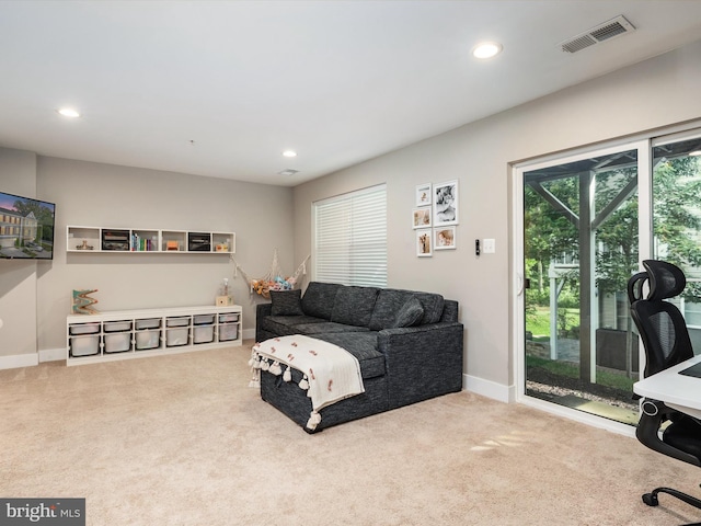 1205 Hickory Hill Cir, Arnold, MD 21012 - living room with carpet flooring, recessed lighting, and baseboards