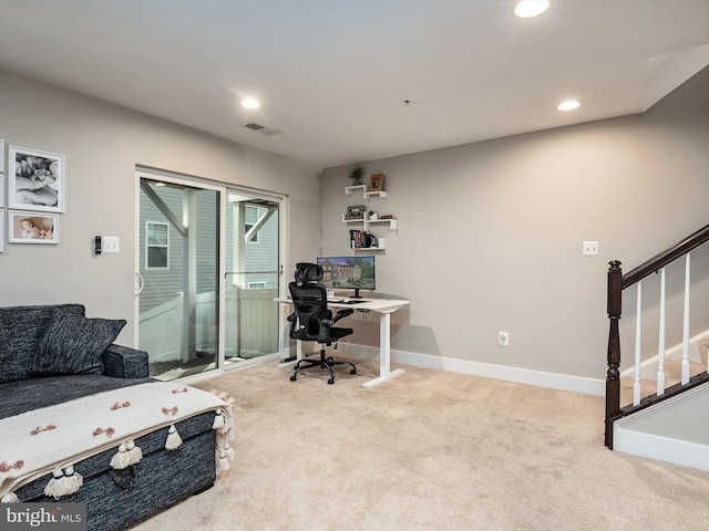 1205 Hickory Hill Cir, Arnold, MD 21012 - office featuring carpet flooring, recessed lighting, and baseboards
