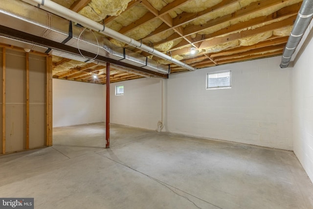 basement featuring healthy amount of natural light
