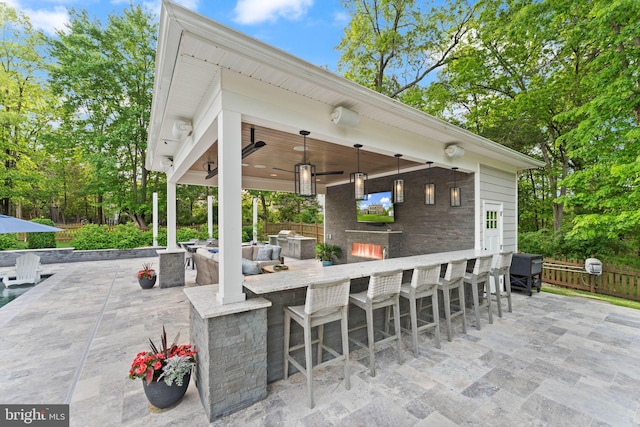 18729 Upper Meadow Dr, Leesburg, VA 20176 - view of patio / terrace with fence and a ceiling fan