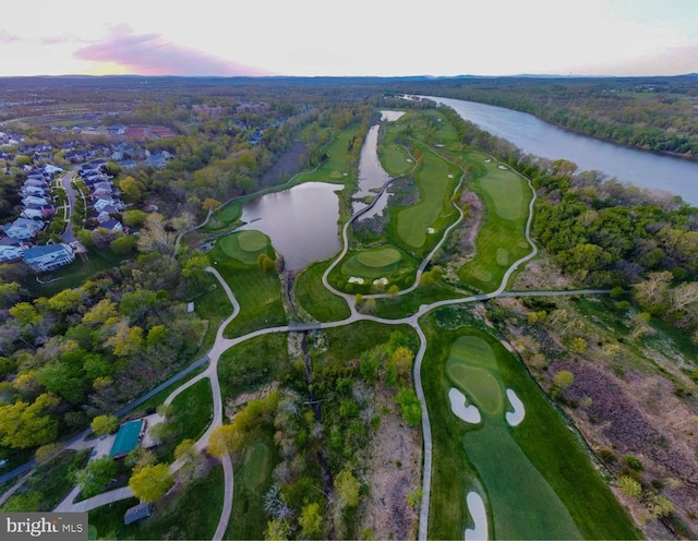 18729 Upper Meadow Dr, Leesburg, VA 20176 - aerial overview of property's location featuring a nearby body of water, a golf club, and a heavily wooded area