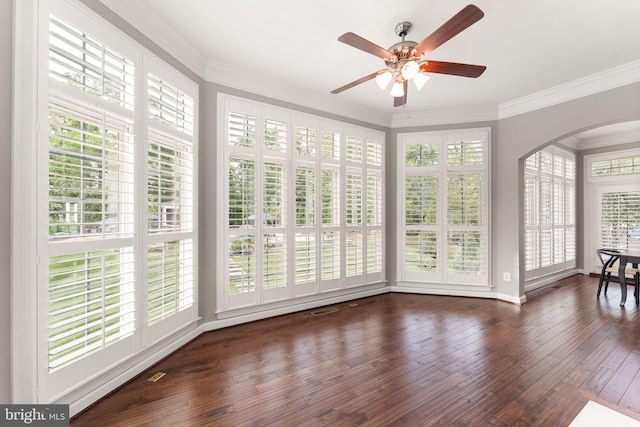 18729 Upper Meadow Dr, Leesburg, VA 20176 - unfurnished sunroom with arched walkways and french doors