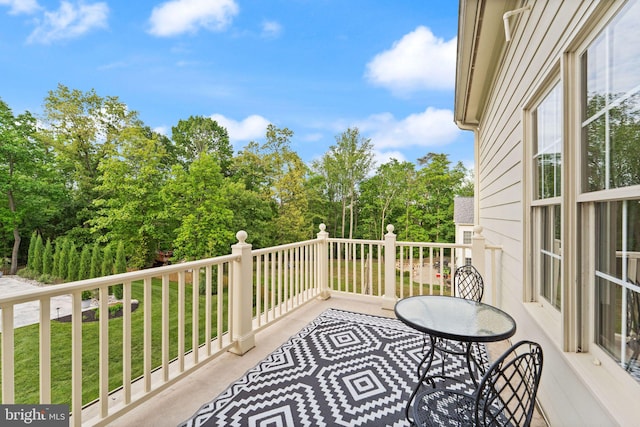18729 Upper Meadow Dr, Leesburg, VA 20176 - balcony with view of wooded area