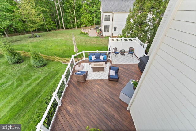 18729 Upper Meadow Dr, Leesburg, VA 20176 - wooden terrace featuring outdoor lounge area