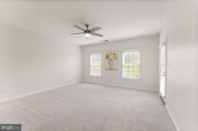 18729 Upper Meadow Dr, Leesburg, VA 20176 - unfurnished room with baseboards, light carpet, and a ceiling fan