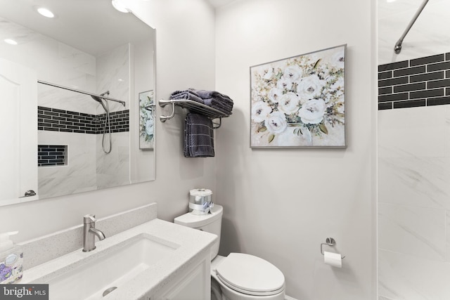 18729 Upper Meadow Dr, Leesburg, VA 20176 - full bath with tiled shower, toilet, and vanity