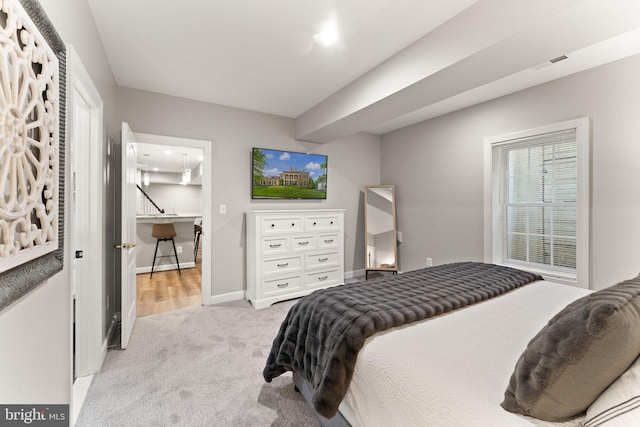 18729 Upper Meadow Dr, Leesburg, VA 20176 - bedroom featuring light colored carpet and baseboards