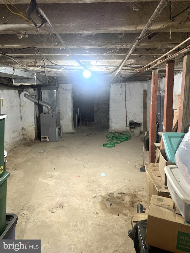 unfinished below grade area with heating unit