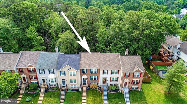 bird's eye view of a heavily wooded area
