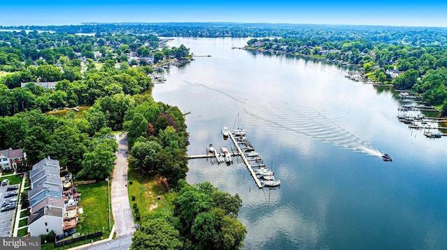 drone / aerial view of a large body of water