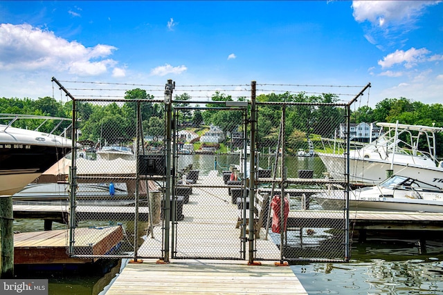 dock area with a gate